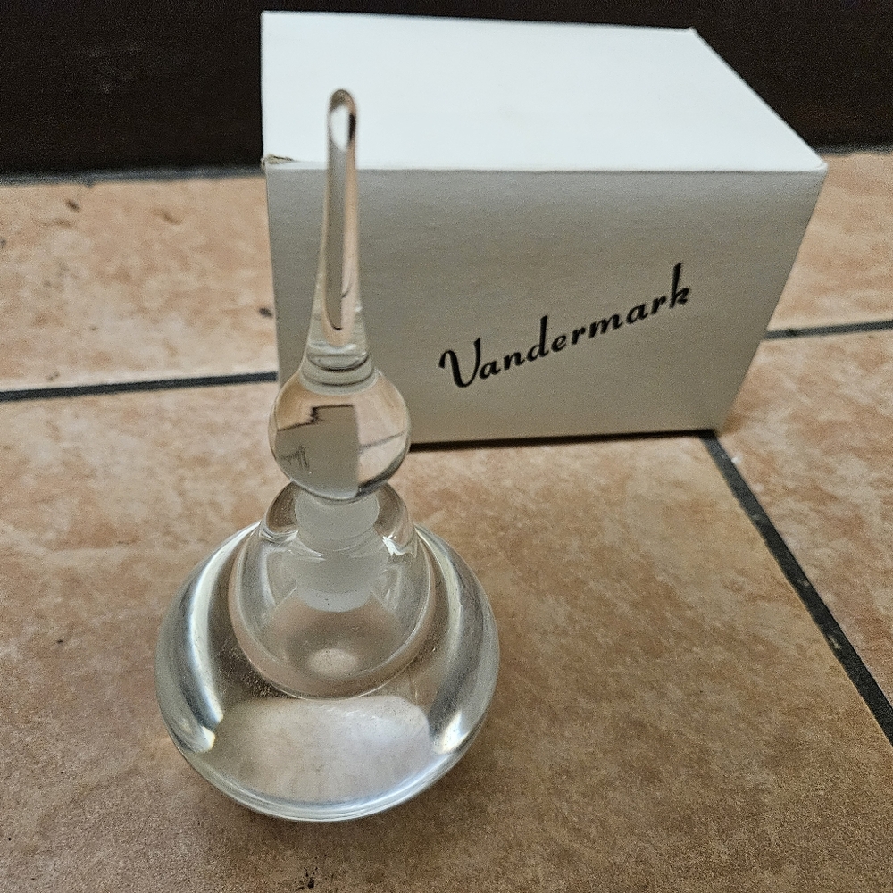 Vintage Vandermark New In Box Clear Purfume Bottle Signed